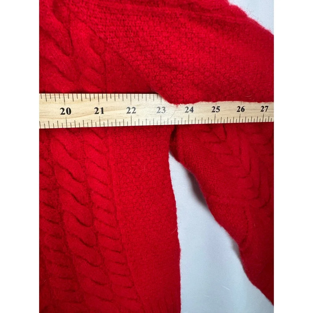 J.Crew Red Cable Knit Sweater merino wool alpaca oversized 90s money sz M